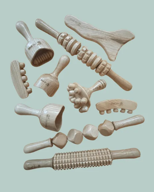 Kit professionnel colombien de madérothérapie corps en bois de frêne 10 éléments